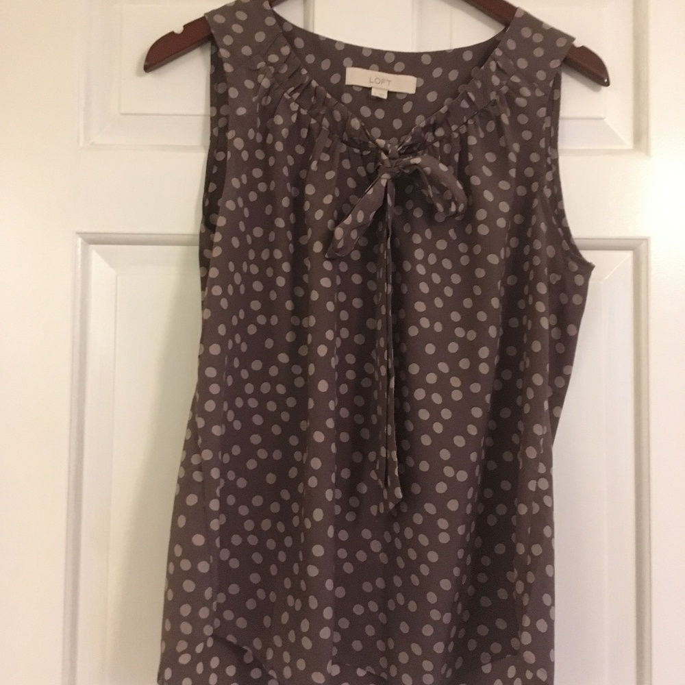 LOFT brown polka dot shell